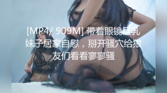 [MP4/ 909M] 带着眼镜巨乳妹子居家自慰，掰开骚穴给狼友们看看寥寥骚