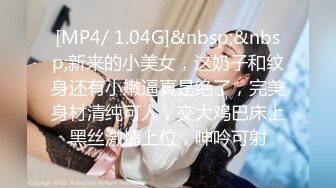 [MP4/ 1.04G]&nbsp;&nbsp;新来的小美女，这奶子和纹身还有小嫩逼真是绝了，完美身材清纯可人，交大鸡巴床上黑丝激情上位，呻吟可射